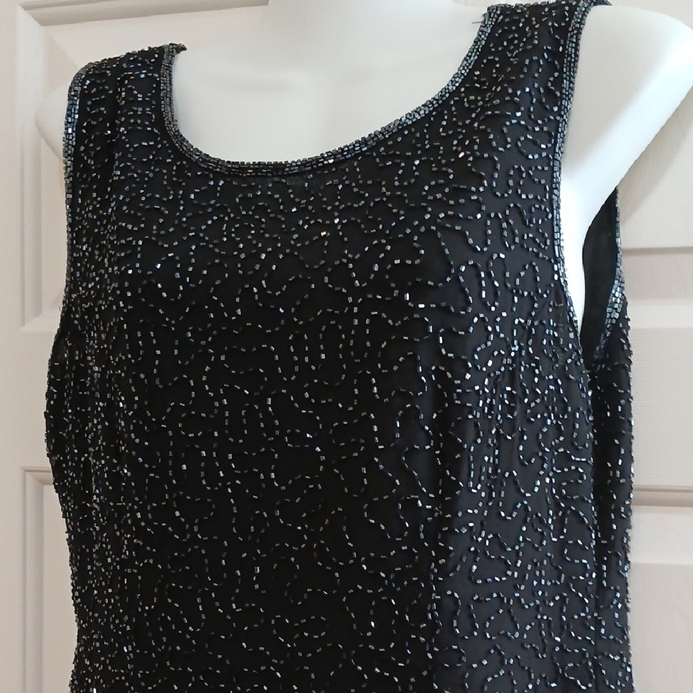 Elegant Black Beaded Dress